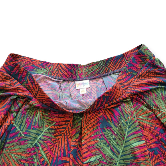 Lularoe Madison Box Pleats w/ Pockets Tropical Pink/Green Skirt Women Sz 3XL - Picture 4 of 6